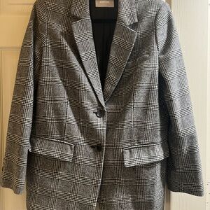 Everlane Black and White Checkered Blazer
